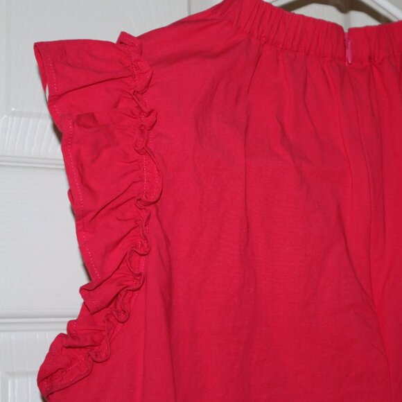 Ann Taylor | Pink Sleeveless Ruffle-Shoulder Top, Size S - Picture 3 of 9